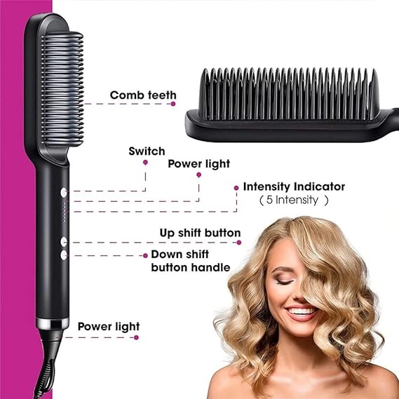 Hqt-909b Electric Hair Straightening & Curling Comb/brush